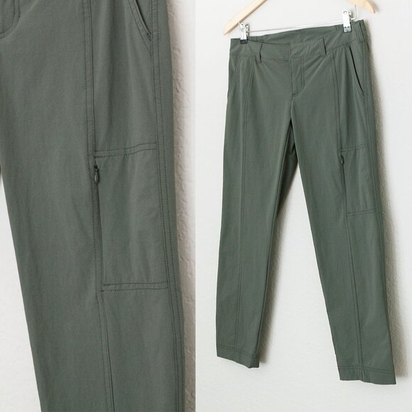 Athleta Palisade Ankle Pant Jasper Olive Green Size 6 Athleisure Casual Outdoor - Picture 12 of 15